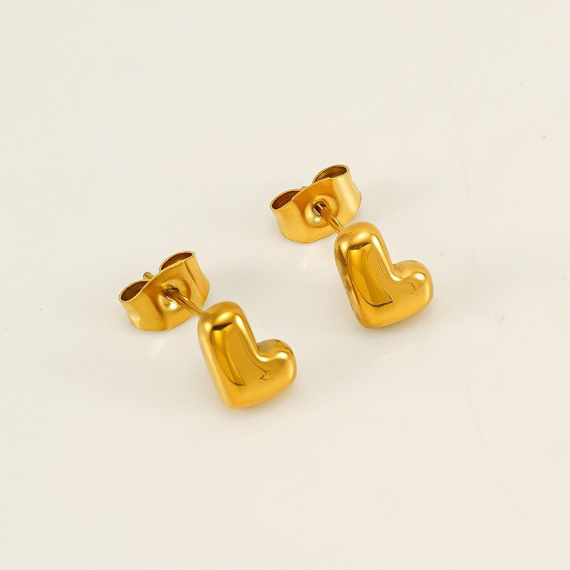 Gold color / 1 Pair Simple Series Elegant Letter L Titanium Steel 18K Gold Plated Women's Stud Earrings Picture12